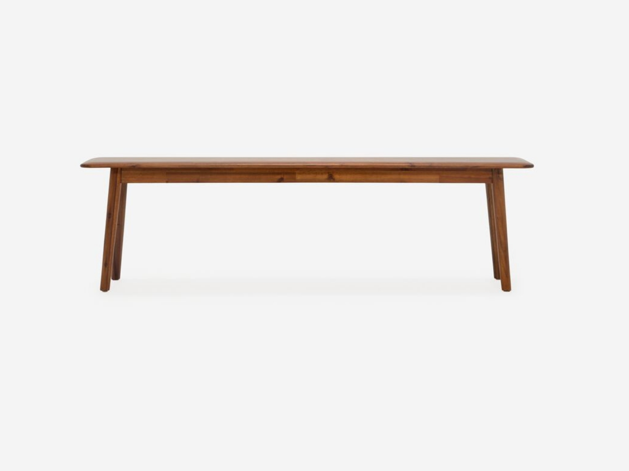 Front view of Kacia small dining bench in java